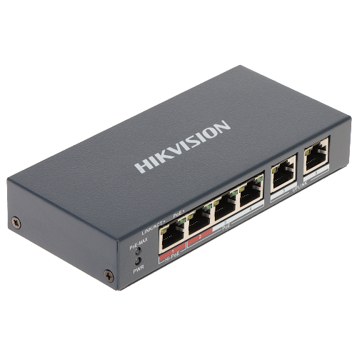 ds-3e1106hp-ei_d Switch 4 Porta PoE + 2 Uplink