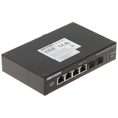 ds-3t0506hp-e_hs_d Switch 4 Porta PoE + 2 SFP Industrial